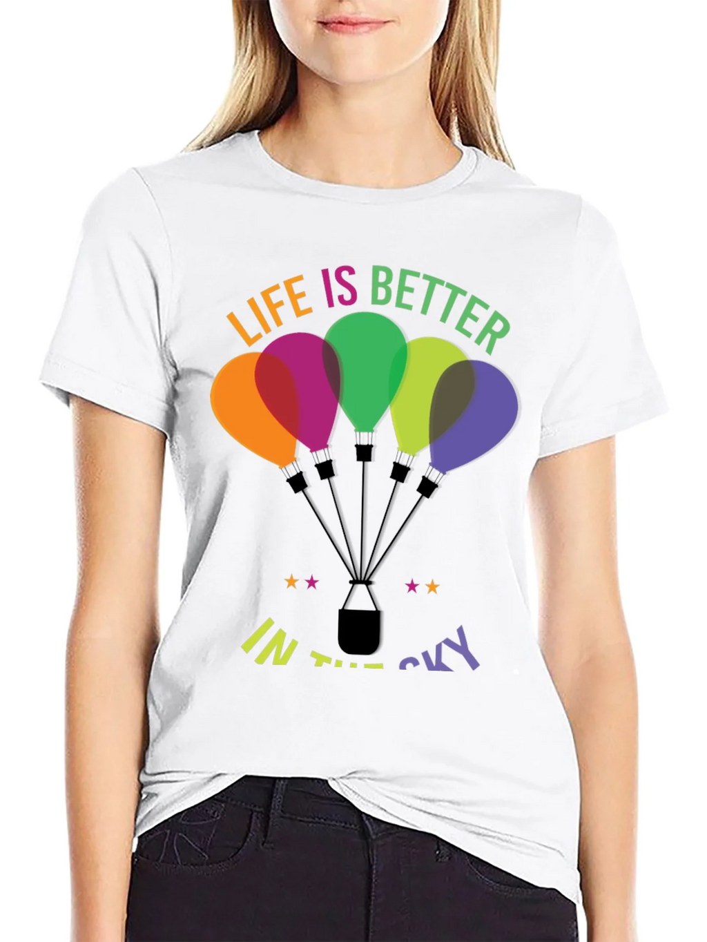 Life is Better in the Sky Hot Air Balloon Graphic Tee product image 7