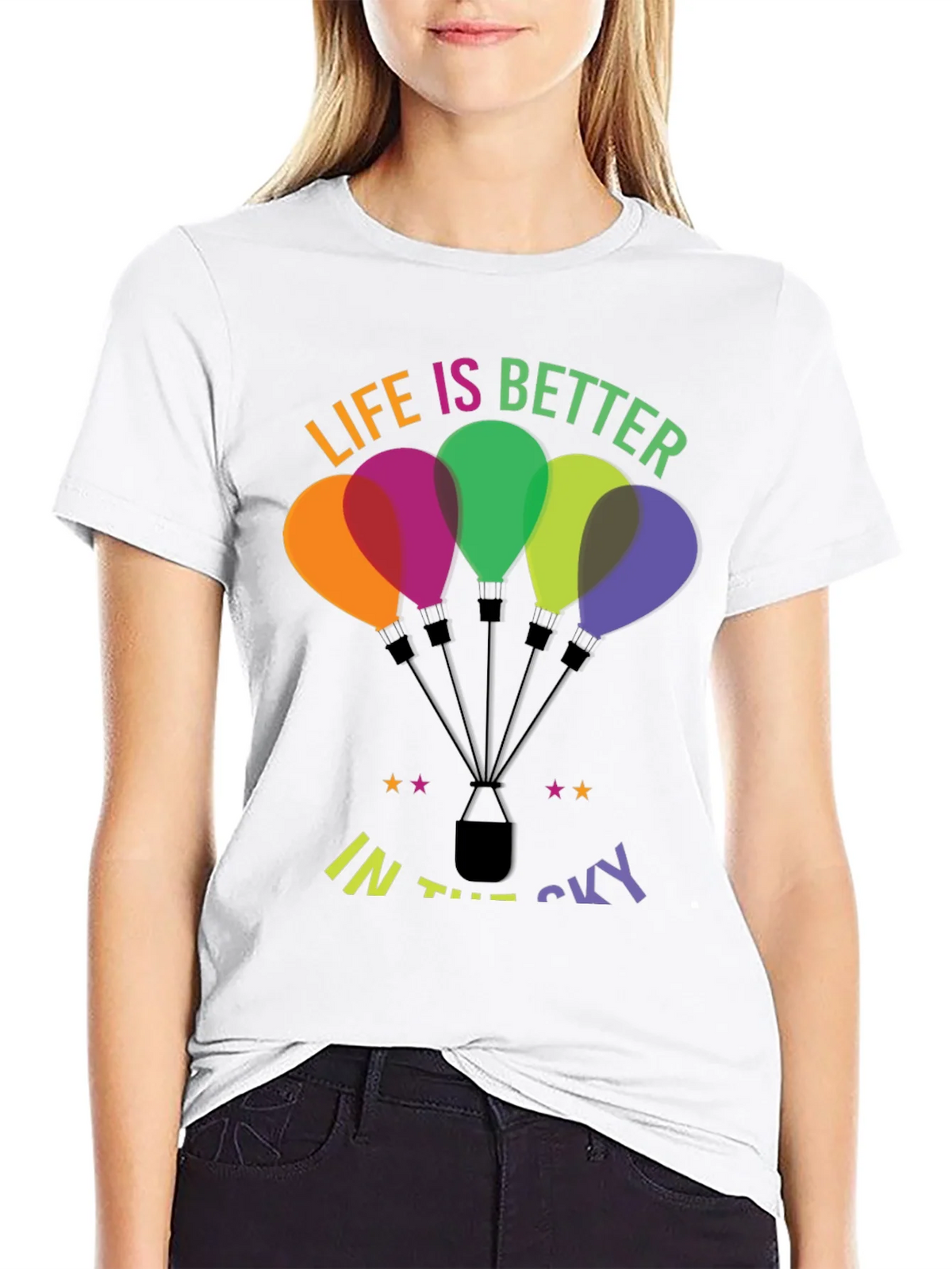 Life is Better in the Sky Hot Air Balloon Graphic Tee product image 7