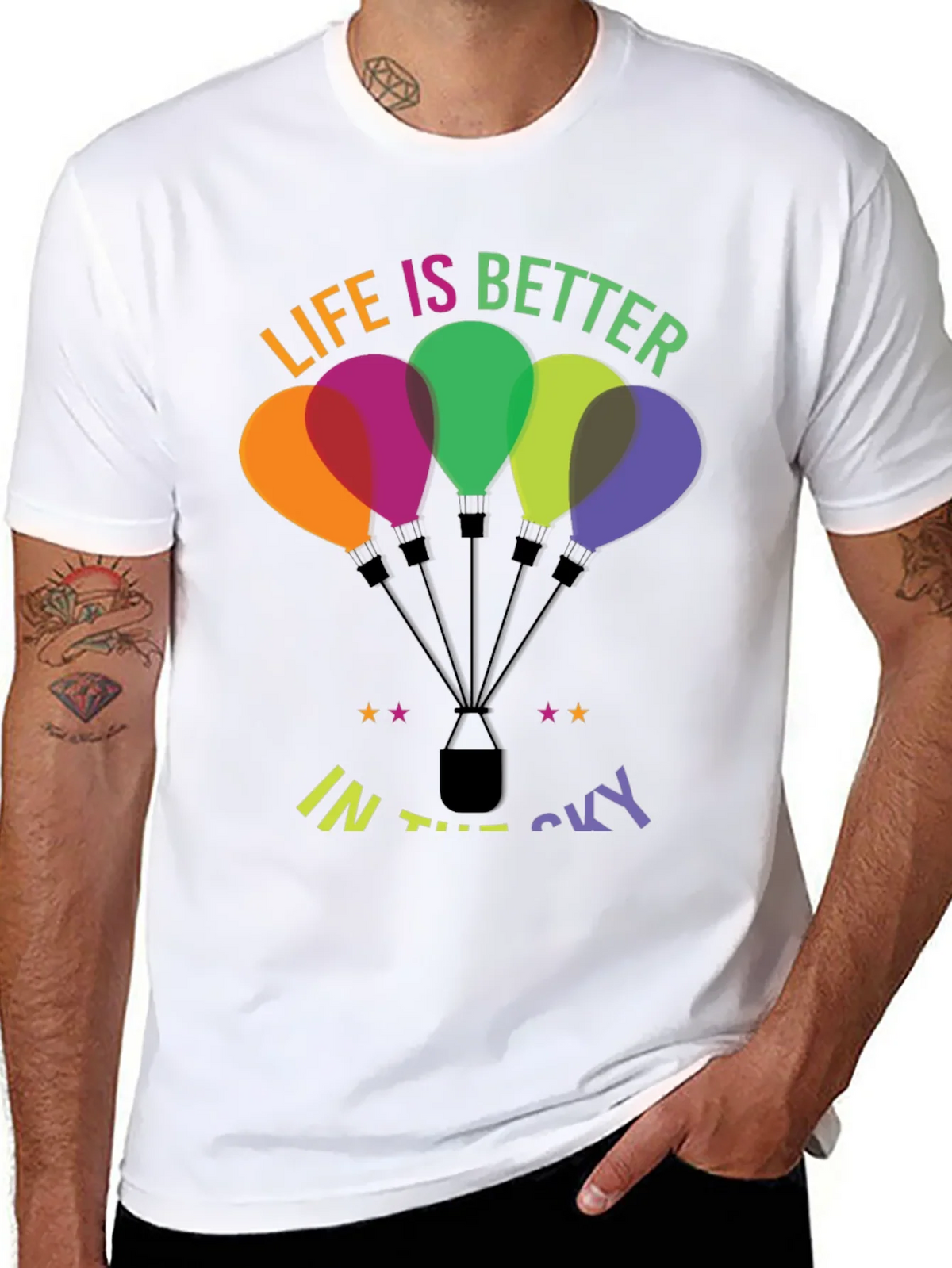 Life is Better in the Sky Hot Air Balloon Graphic Tee product image 6