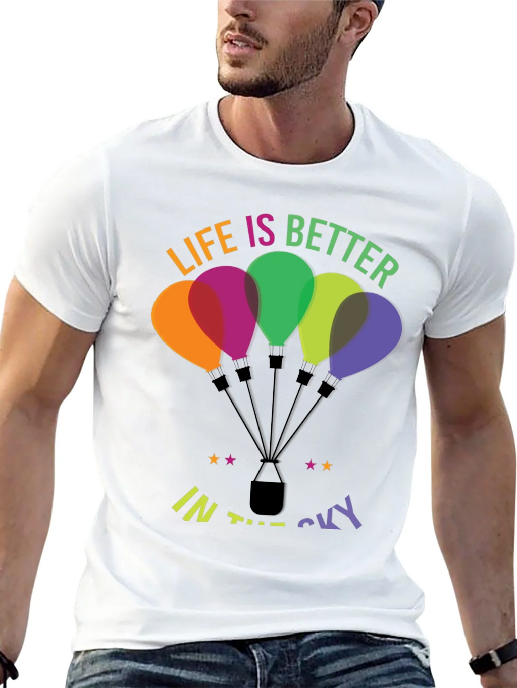Life is Better in the Sky Hot Air Balloon Graphic Tee product image 11