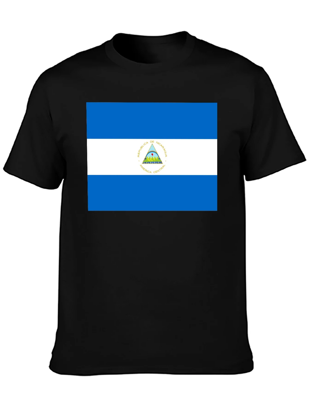 Nicaragua Flag T-Shirt - Black Cotton Tee product image 3