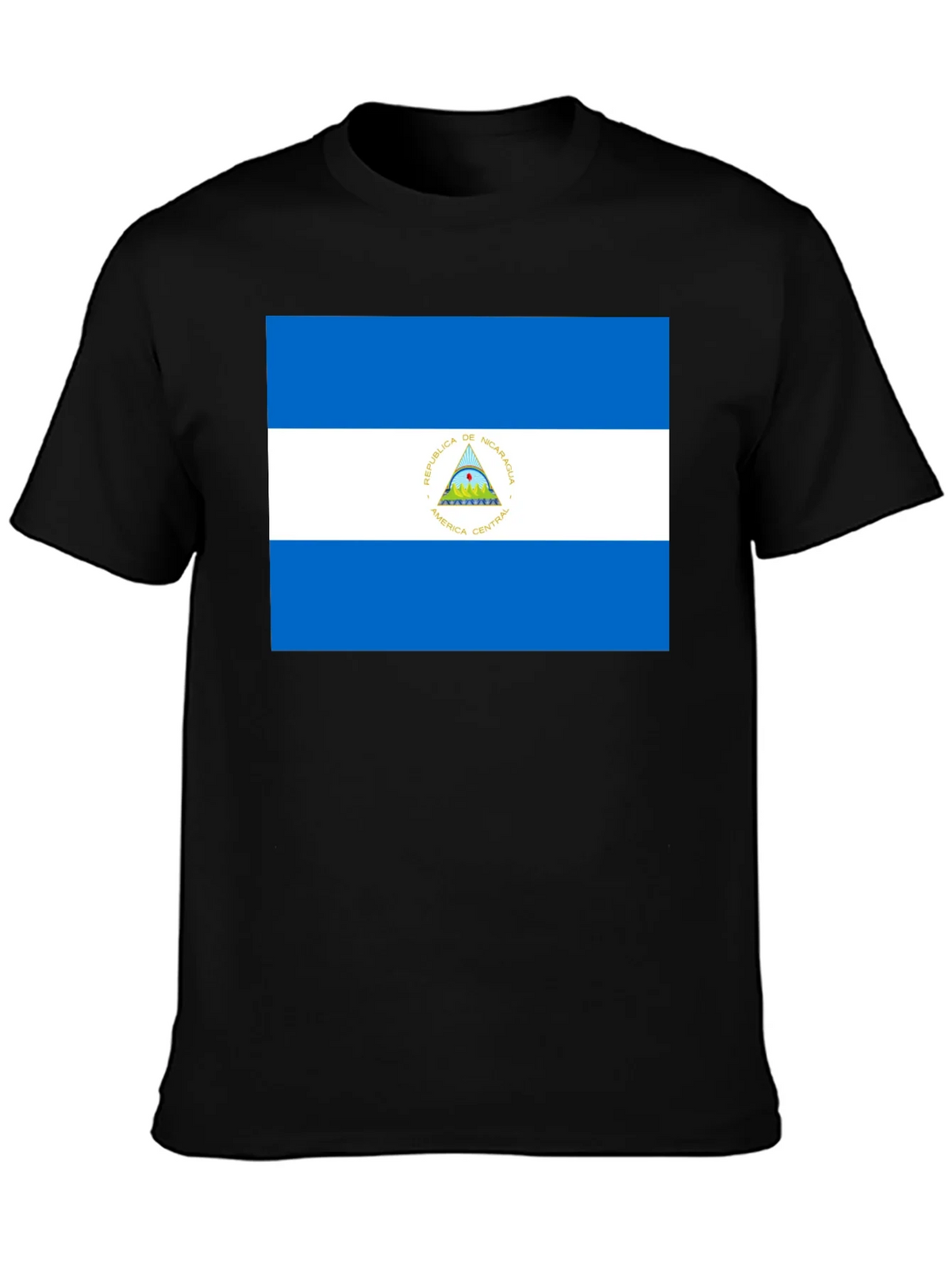 Nicaragua Flag T-Shirt - Black Cotton Tee product image 3