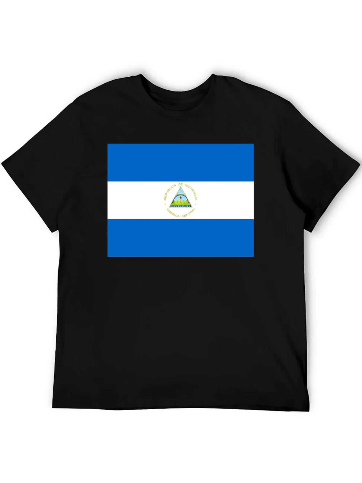 Nicaragua Flag T-Shirt - Black Cotton Tee product image 5