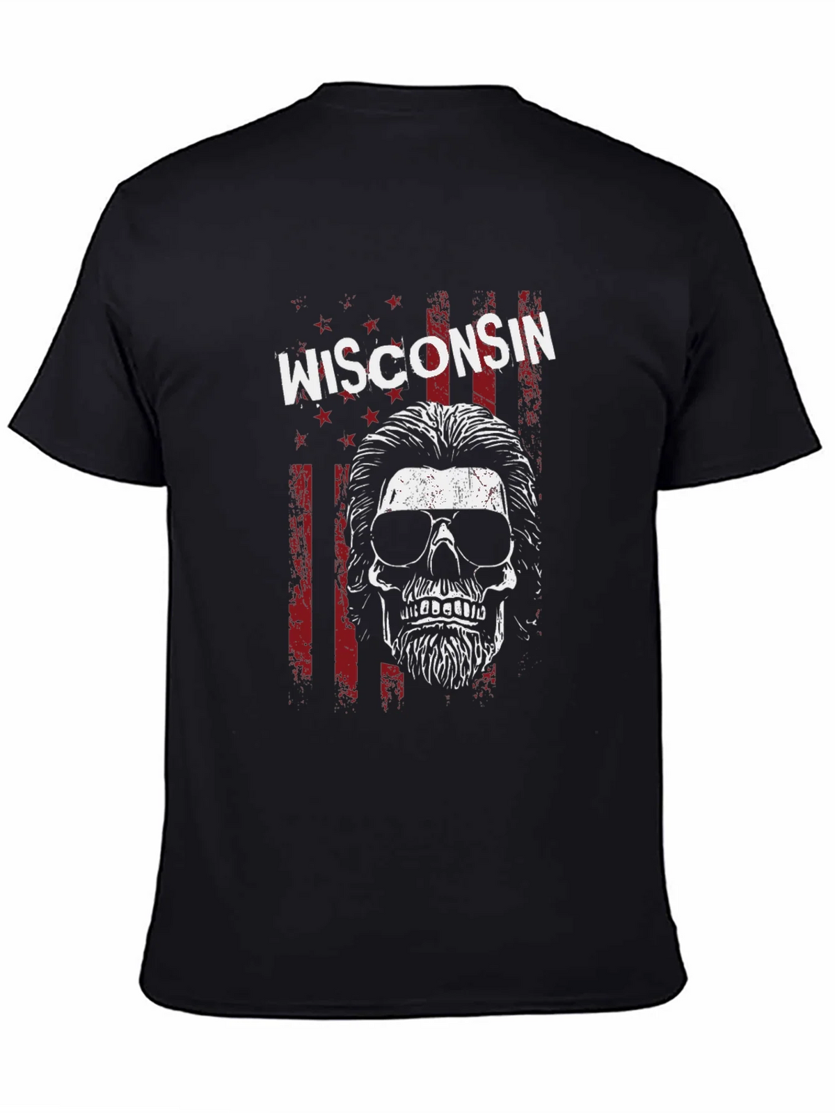 Wisconsin Skull Graphic Tee - USA Patriotic Shirt product image 4