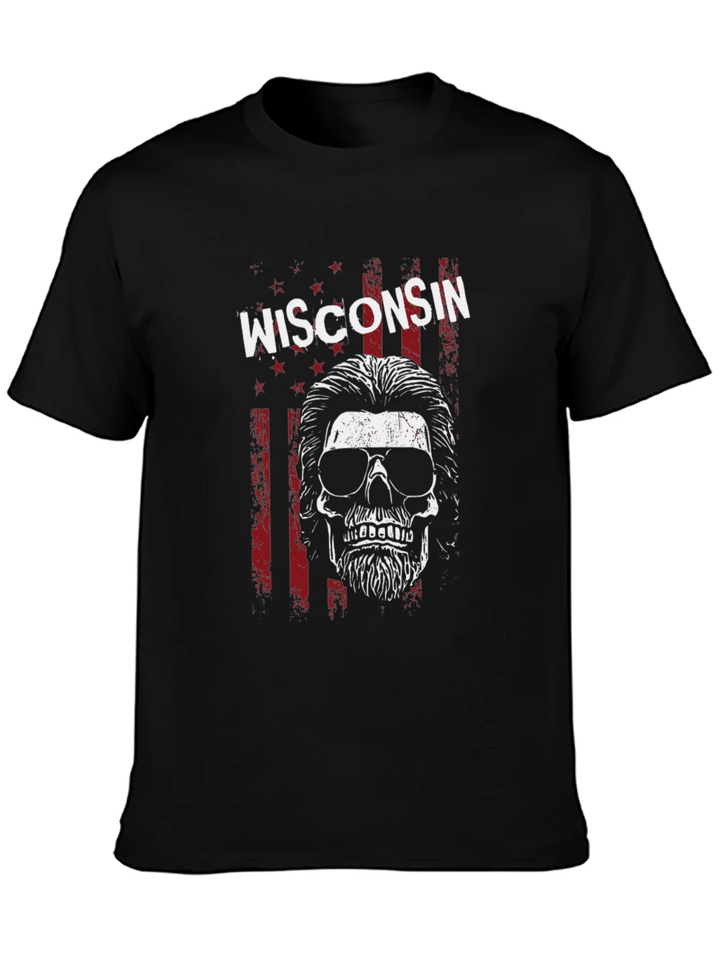 Wisconsin Skull Graphic Tee - USA Patriotic Shirt product image 3