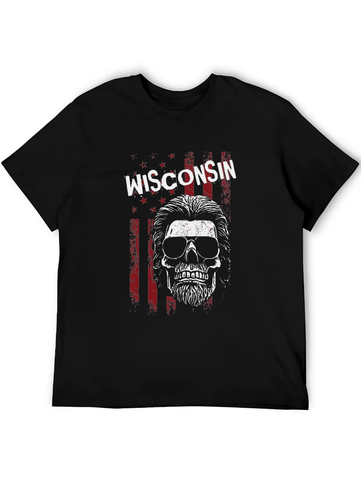Wisconsin Skull Graphic Tee - USA Patriotic Shirt product image 5