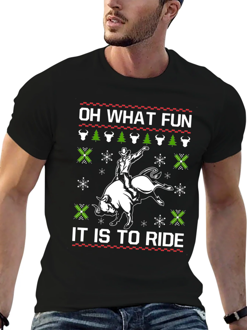 Funny Rodeo Christmas T-Shirt - Oh What Fun product image 6