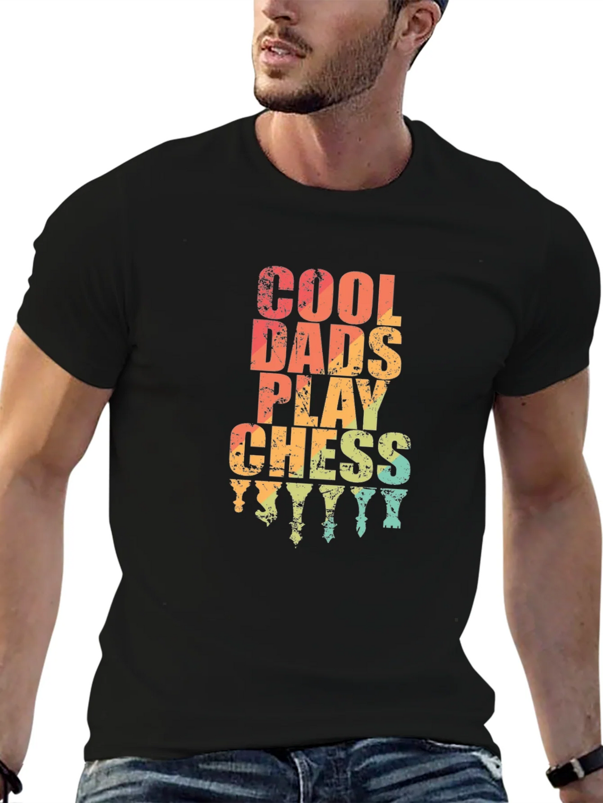 Cool Dads Play Chess Graphic Tee product image 4