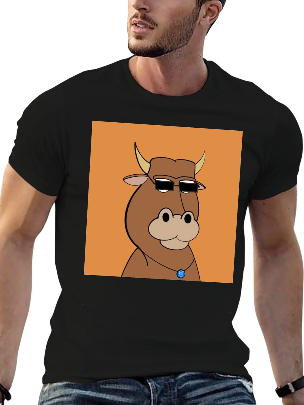 Cool Cartoon Cow Graphic Tee product image 6