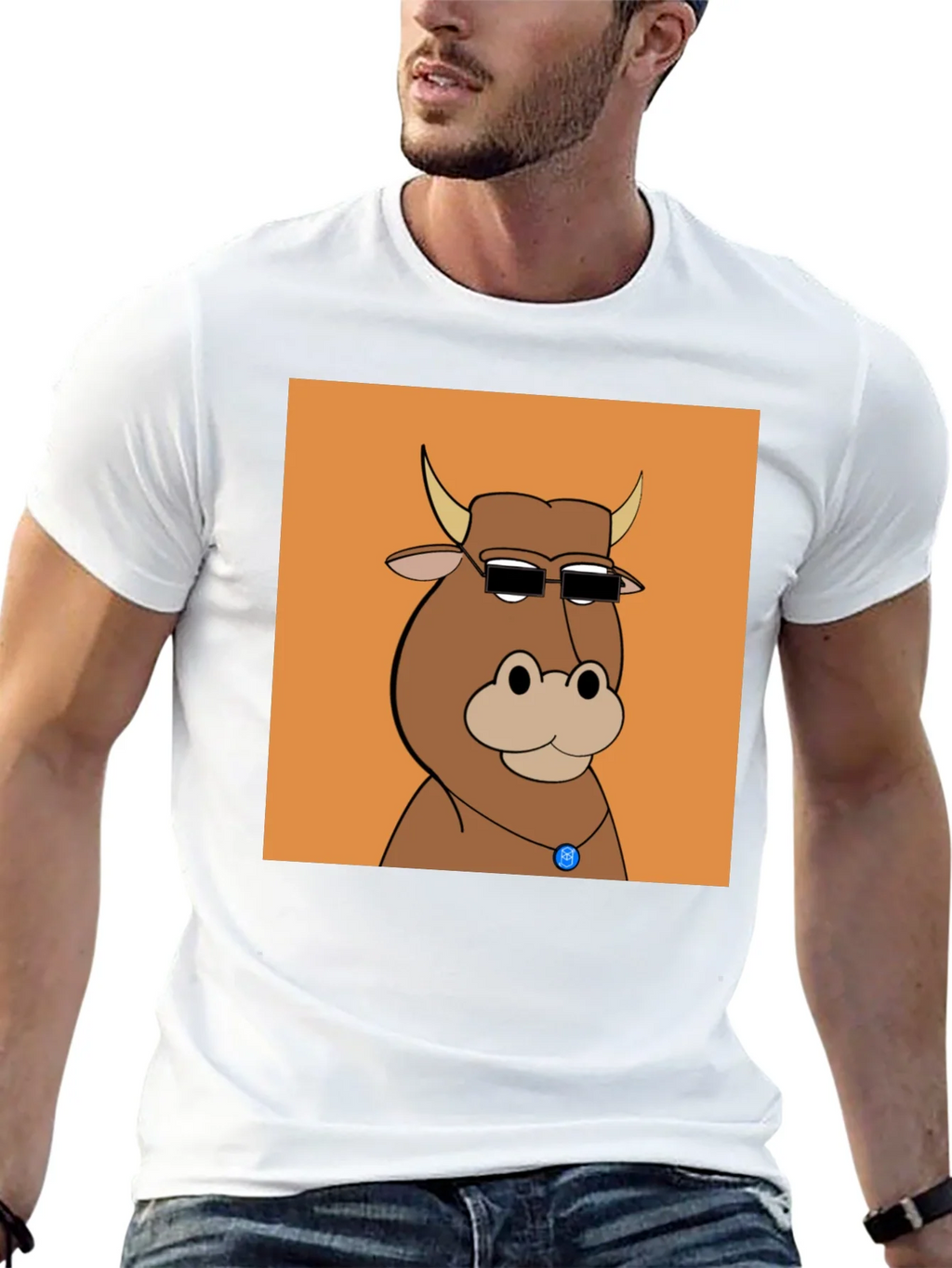 Cool Cartoon Cow Graphic Tee product image 12