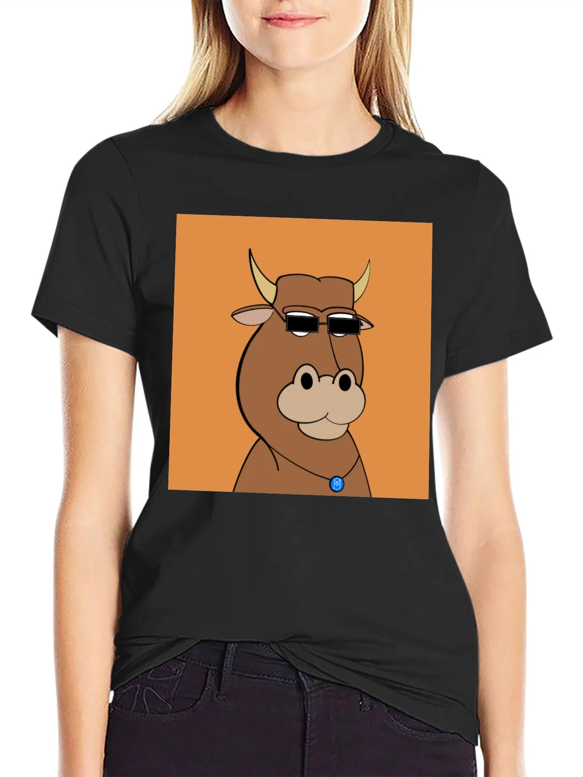 Cool Cartoon Cow Graphic Tee product image 2