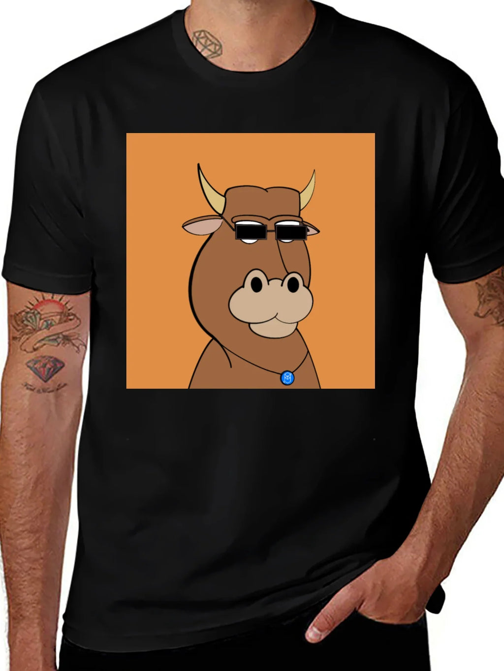 Cool Cartoon Cow Graphic Tee product image 1