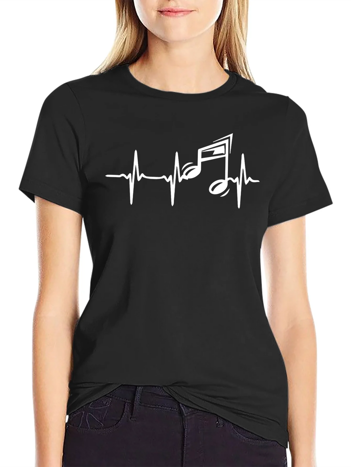 Music Heartbeat Graphic Tee - Black product image 2