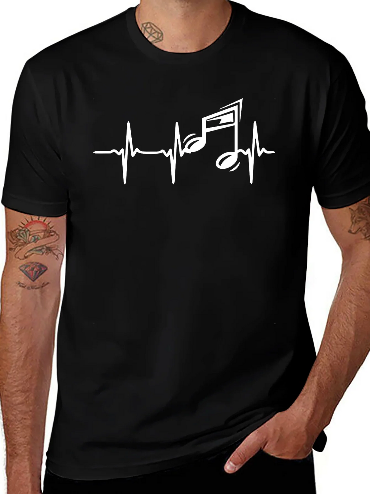 Music Heartbeat Graphic Tee - Black product image 1