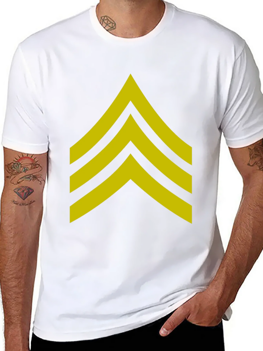 Military Sergeant Stripes Graphic Tee - Black product image 7