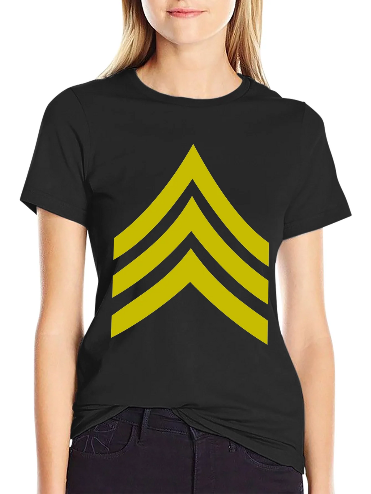 Military Sergeant Stripes Graphic Tee - Black product image 2
