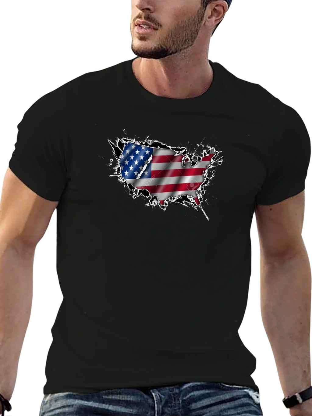 USA Flag Map Graphic T-Shirt product image 6