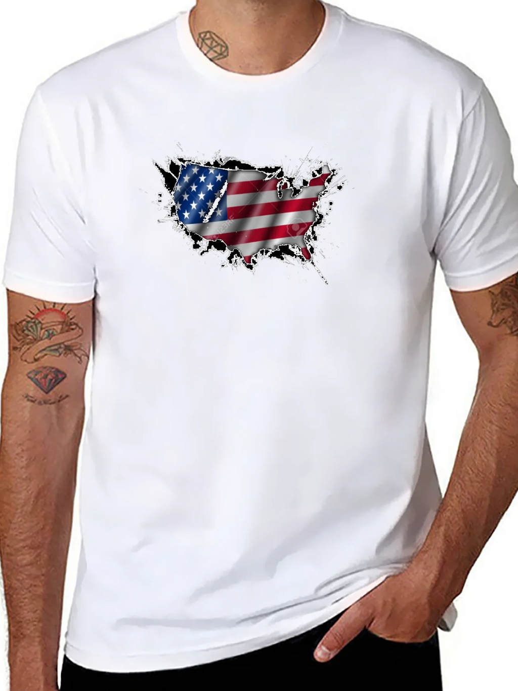 USA Flag Map Graphic T-Shirt product image 7