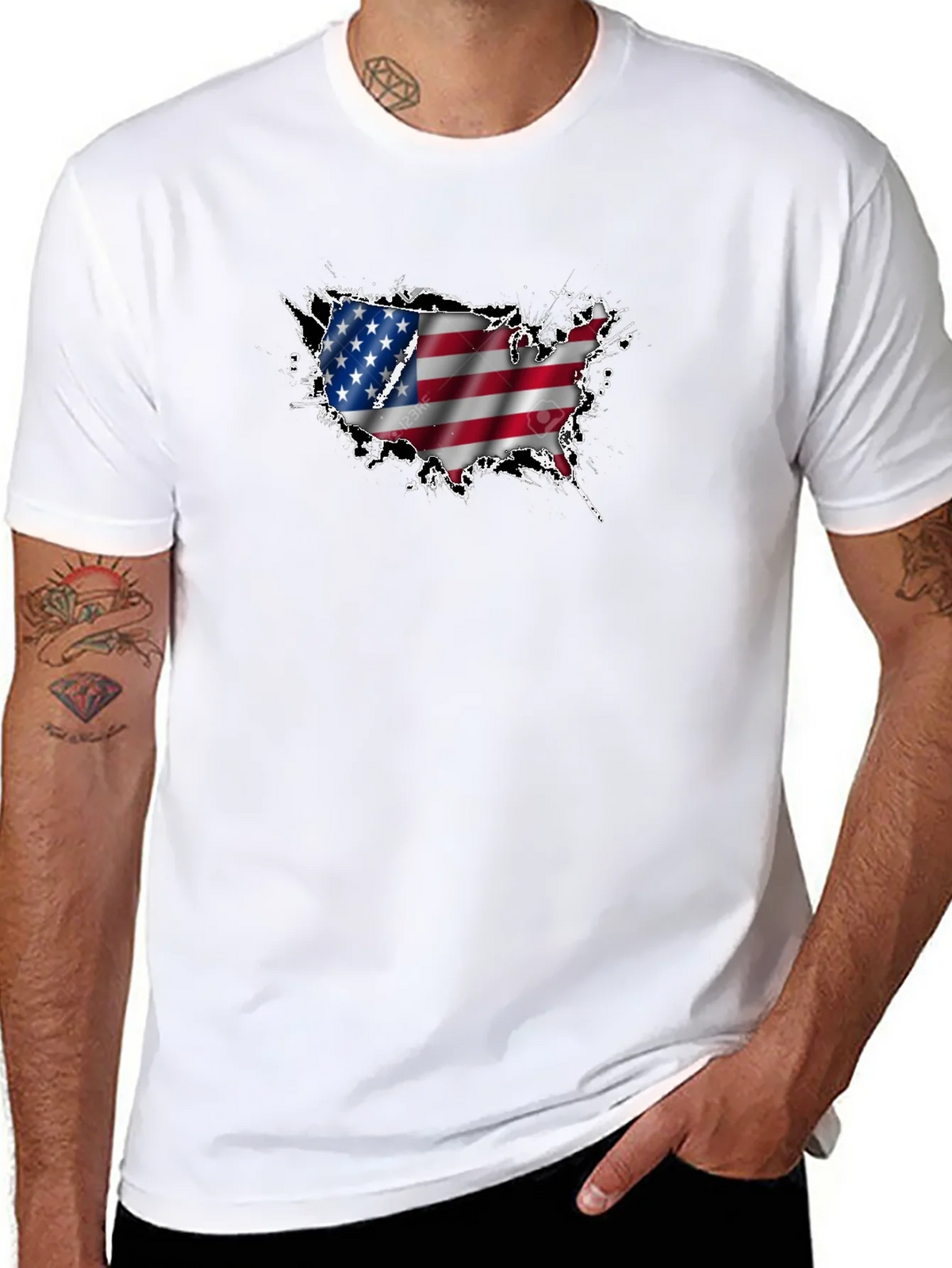 USA Flag Map Graphic T-Shirt product image 7