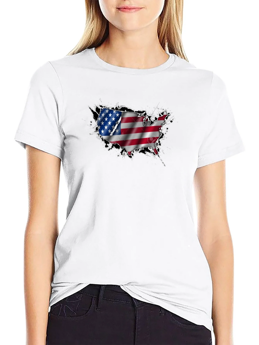 USA Flag Map Graphic T-Shirt product image 8