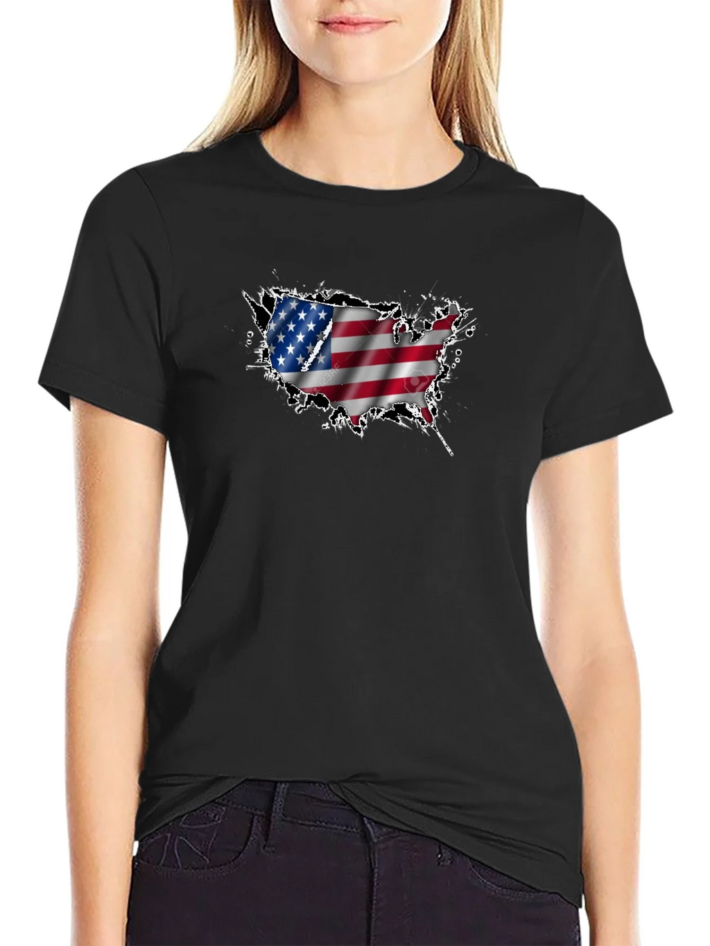 USA Flag Map Graphic T-Shirt product image 2