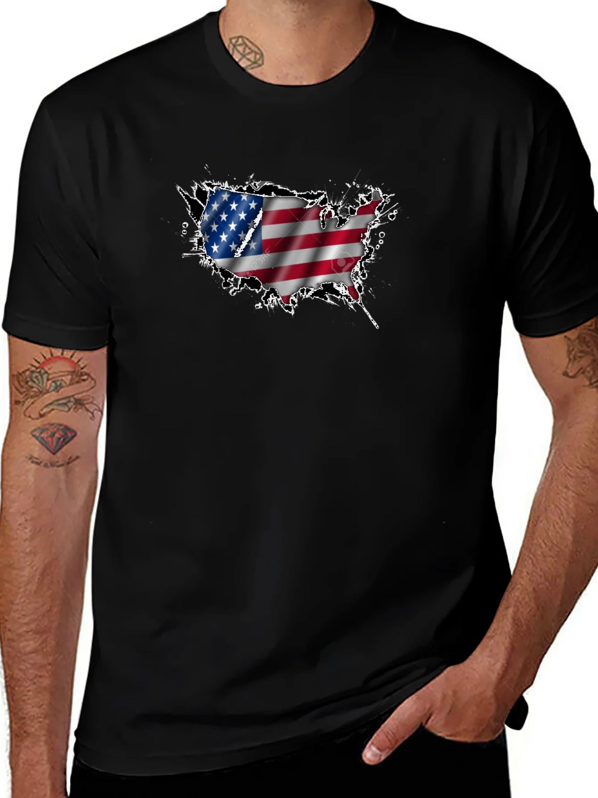 USA Flag Map Graphic T-Shirt product image 1