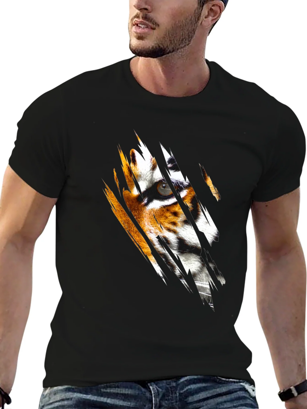 Tiger Eye Graphic Black T-Shirt product image 6