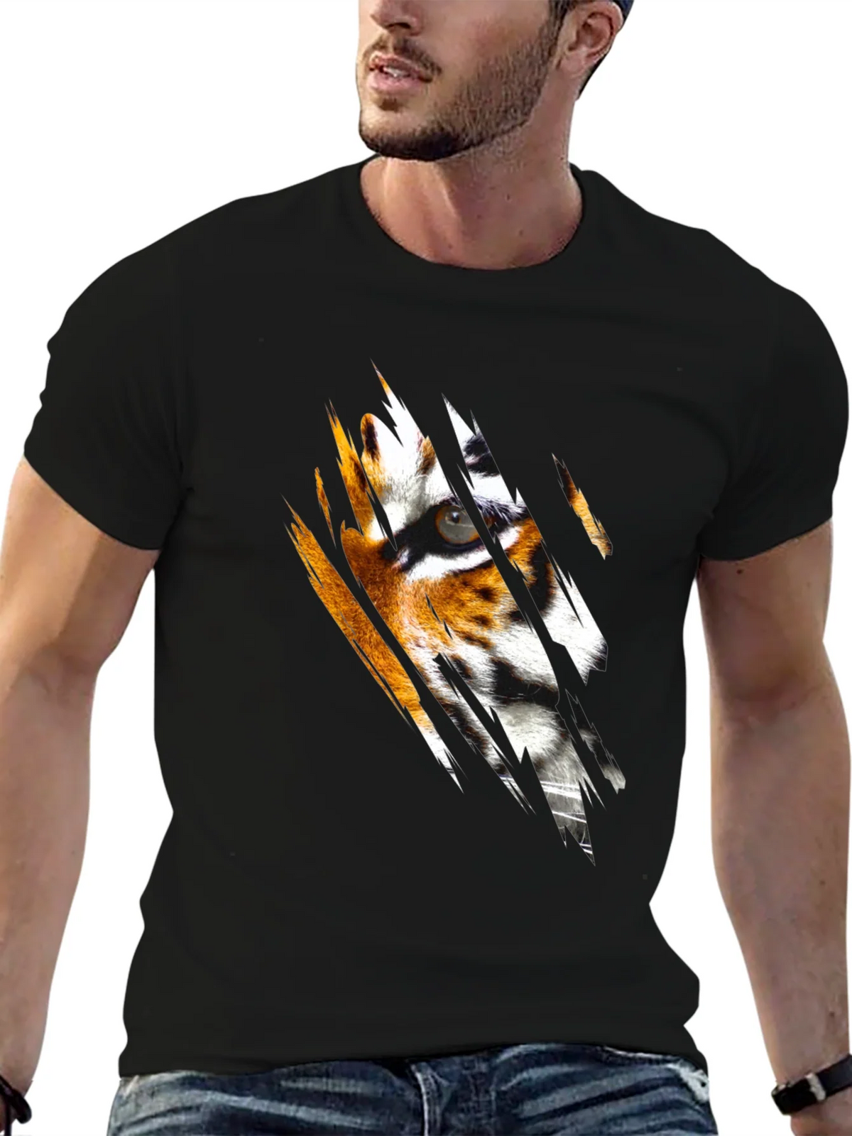Tiger Eye Graphic Black T-Shirt product image 6