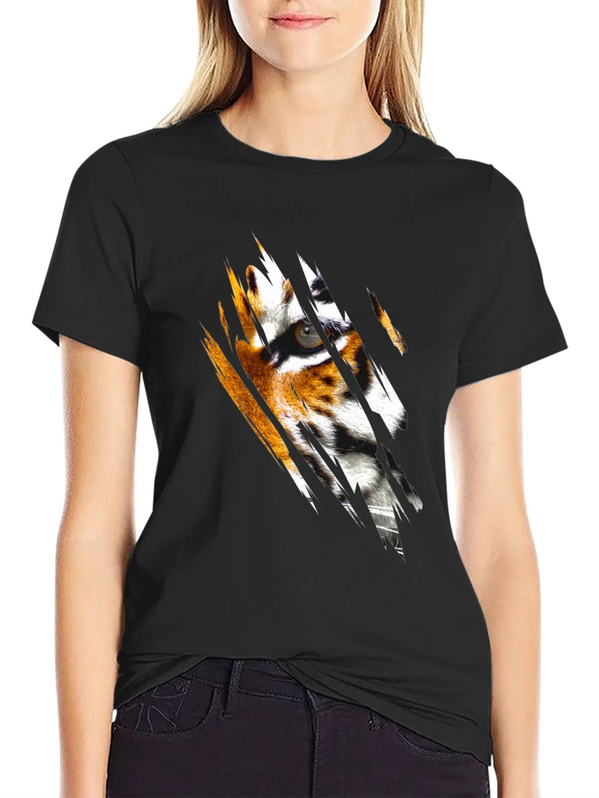 Tiger Eye Graphic Black T-Shirt product image 2