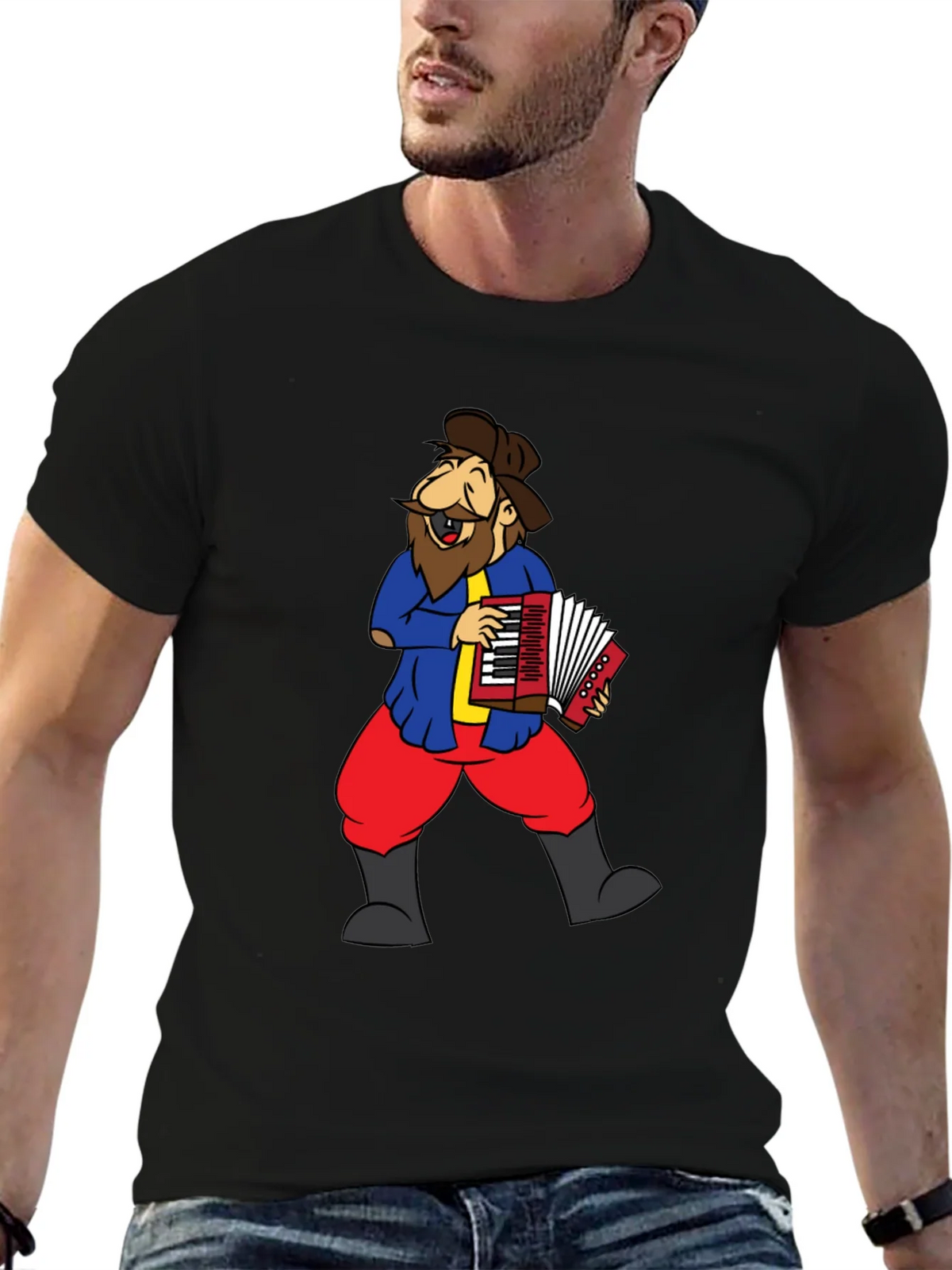 Accordion Player Graphic Tee - Black product image 5