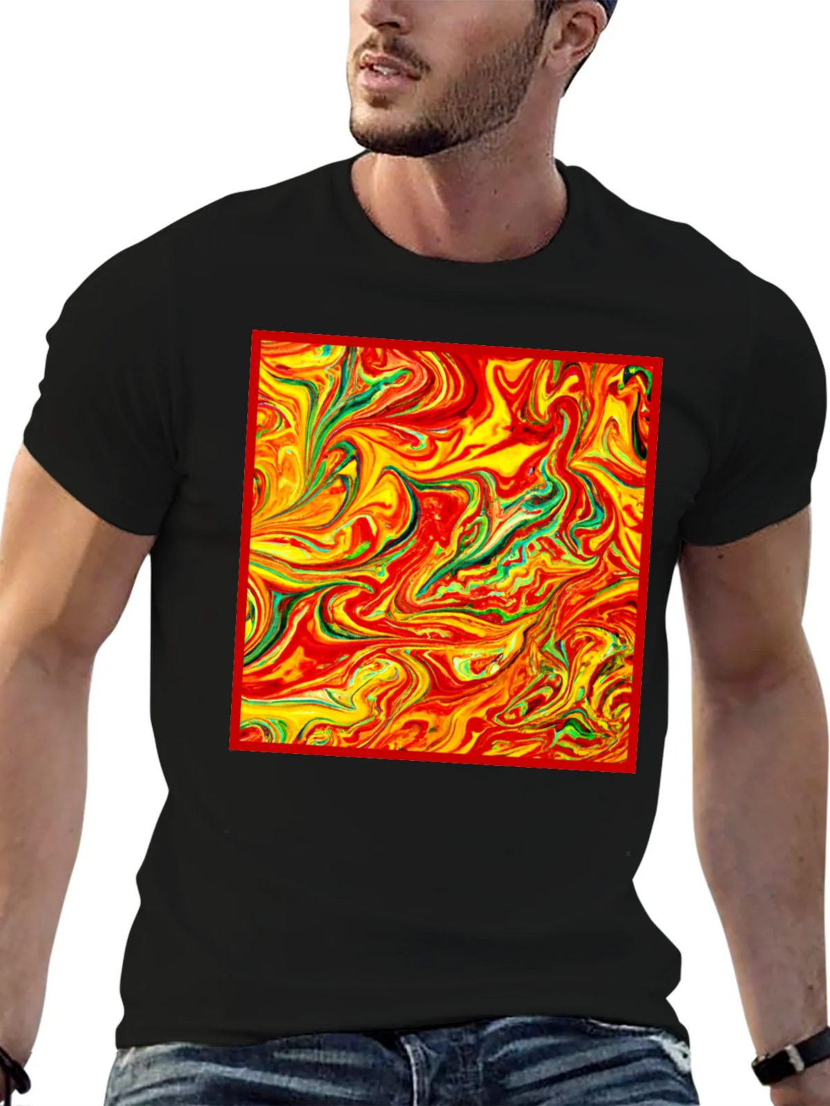 Abstract Swirl Tee - Vivid Artistic Print product image 5