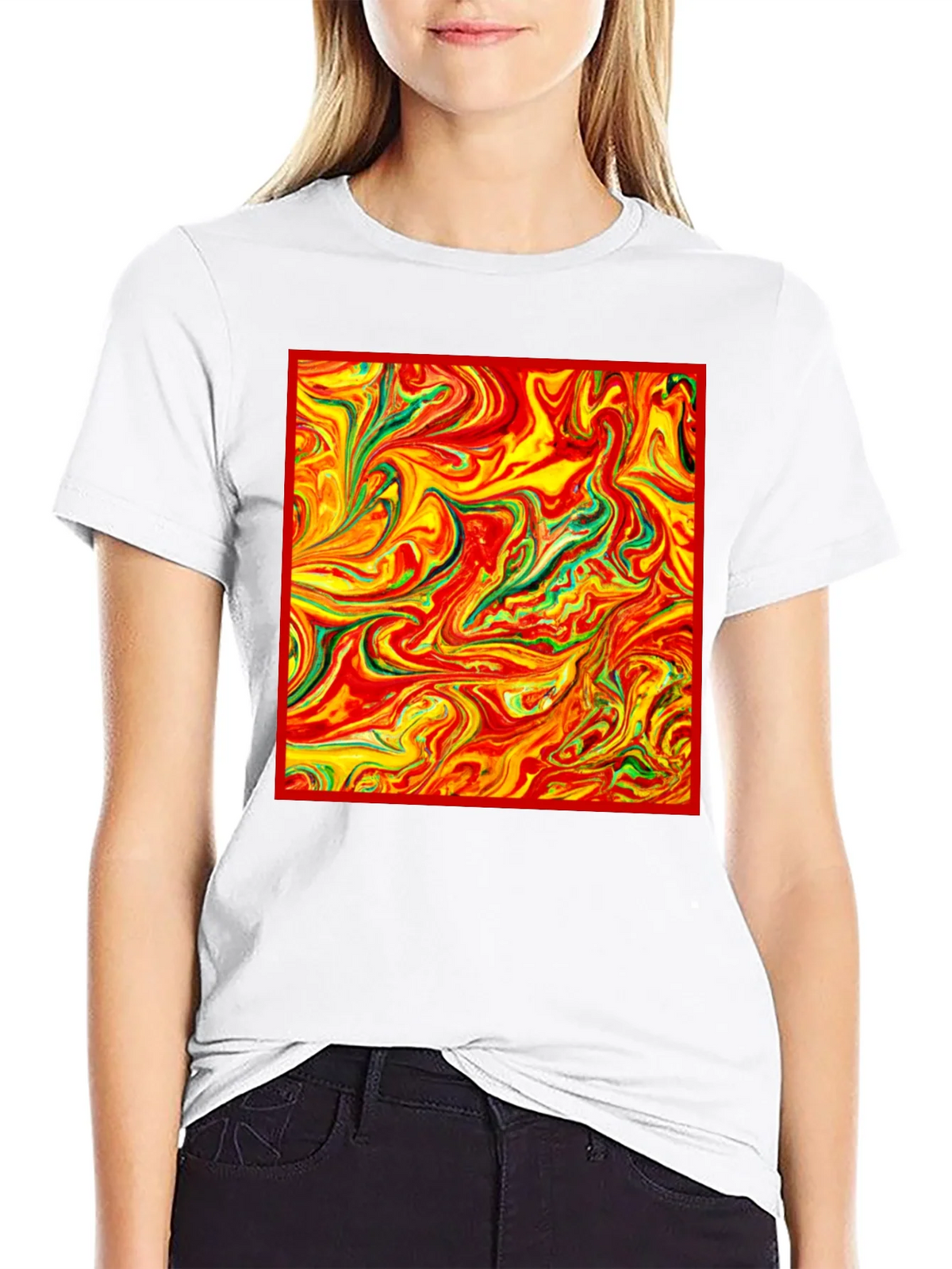 Abstract Swirl Tee - Vivid Artistic Print product image 7