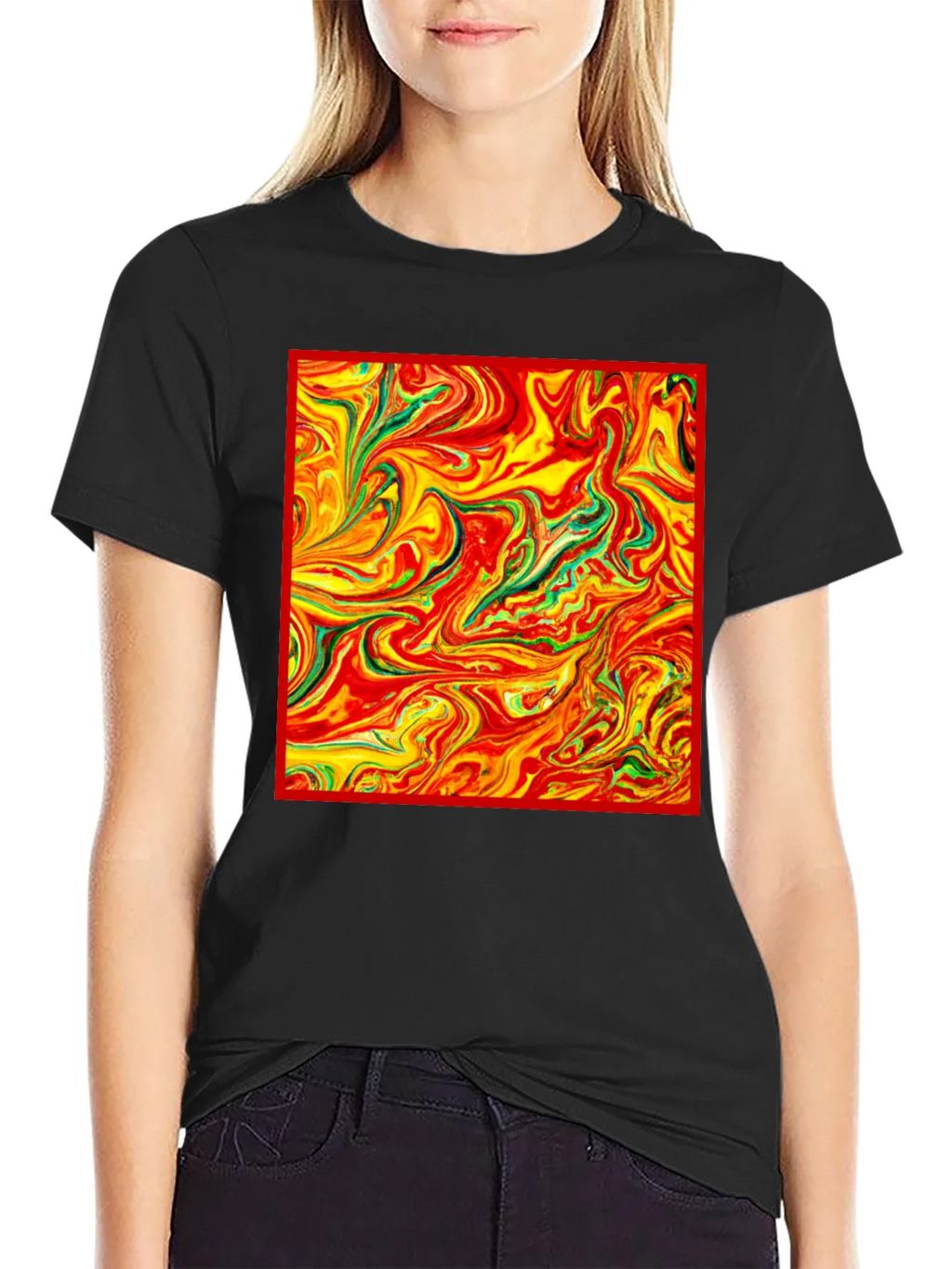 Abstract Swirl Tee - Vivid Artistic Print product image 2