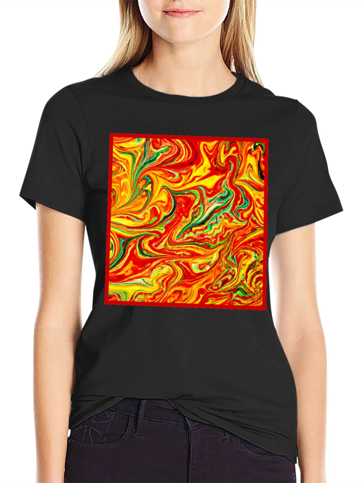 Abstract Swirl Tee - Vivid Artistic Print product image 2