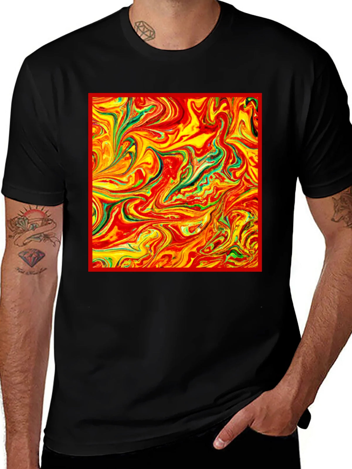 Abstract Swirl Tee - Vivid Artistic Print product image 1