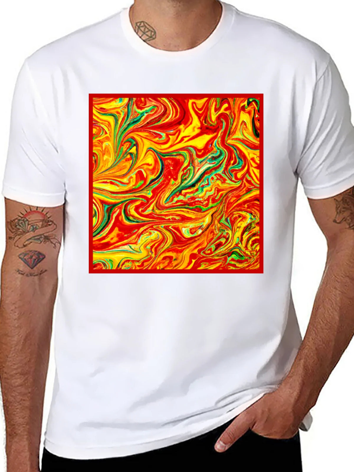 Abstract Swirl Tee - Vivid Artistic Print product image 6