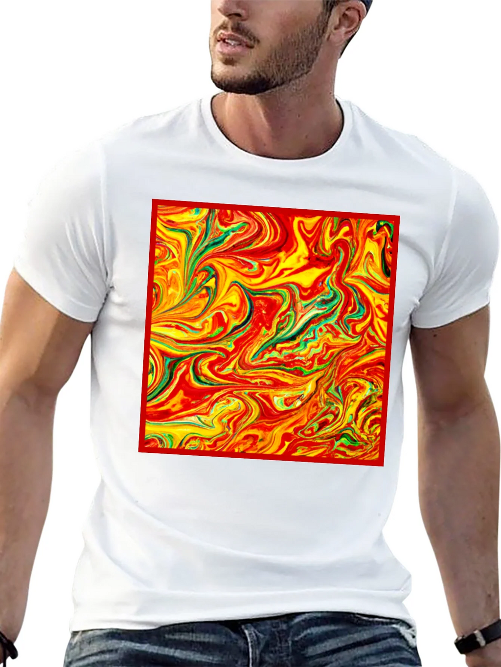 Abstract Swirl Tee - Vivid Artistic Print product image 11