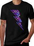 Retro Lightning Bolt Graphic T-Shirt - Black product image 1