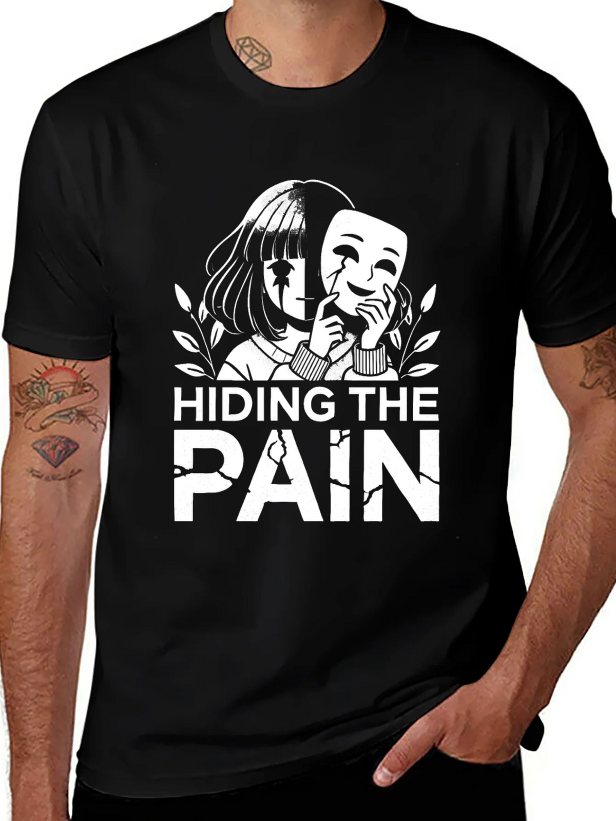 Hiding the Pain Graphic Tee product image 1
