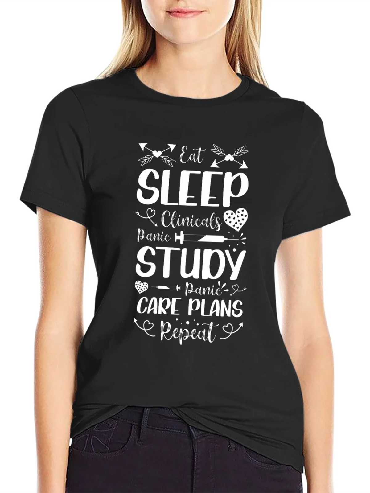 Eat Sleep Clinicals Nurse T-Shirt product image 2