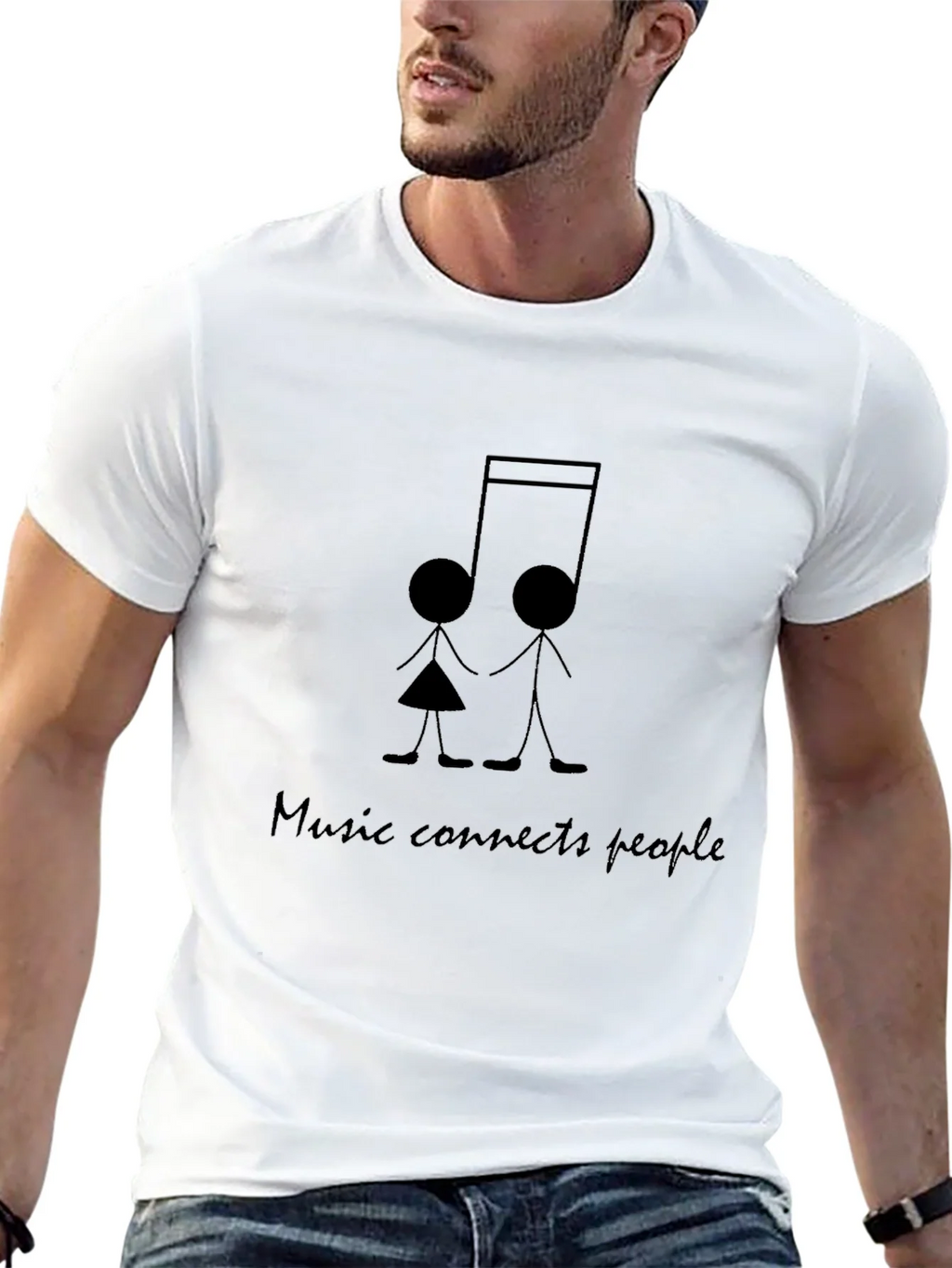 Music Connects People Black T-Shirt product image 6