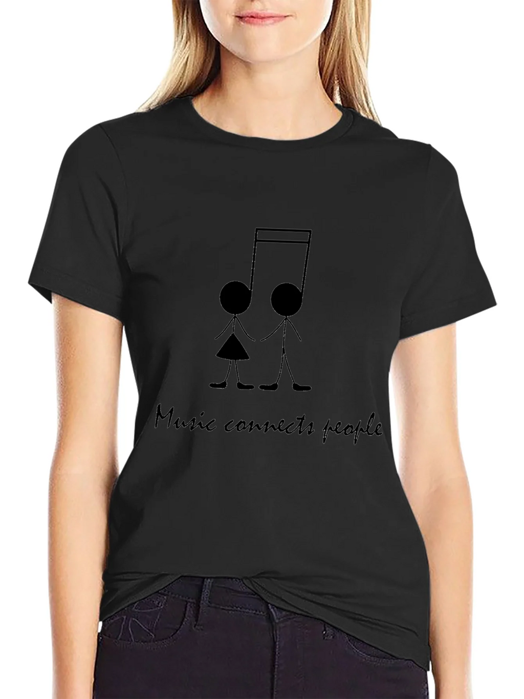 Music Connects People Black T-Shirt product image 2