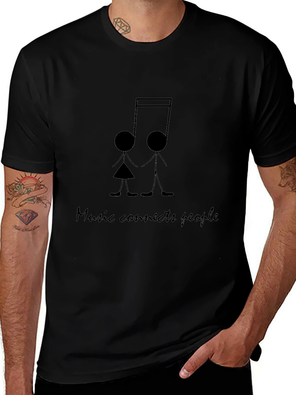 Music Connects People Black T-Shirt product image 1