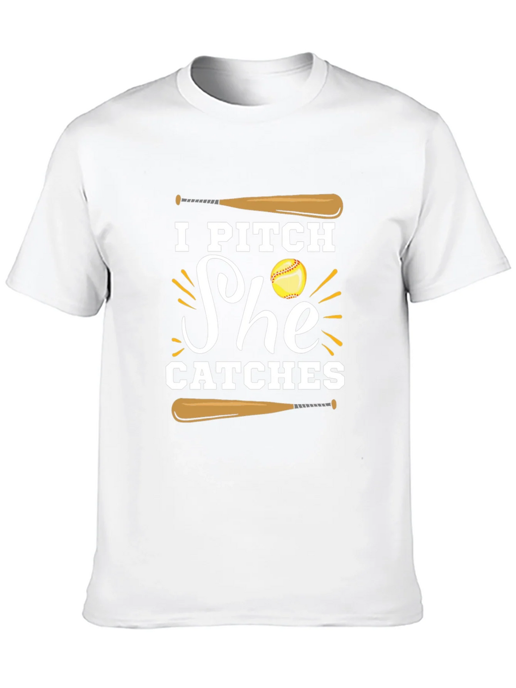 I Pitch She Catches Baseball Graphic Tee product image 9