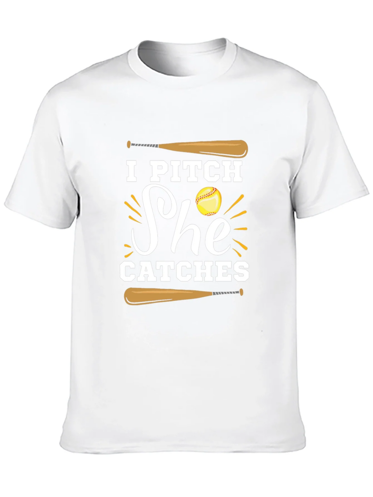 I Pitch She Catches Baseball Graphic Tee product image 9