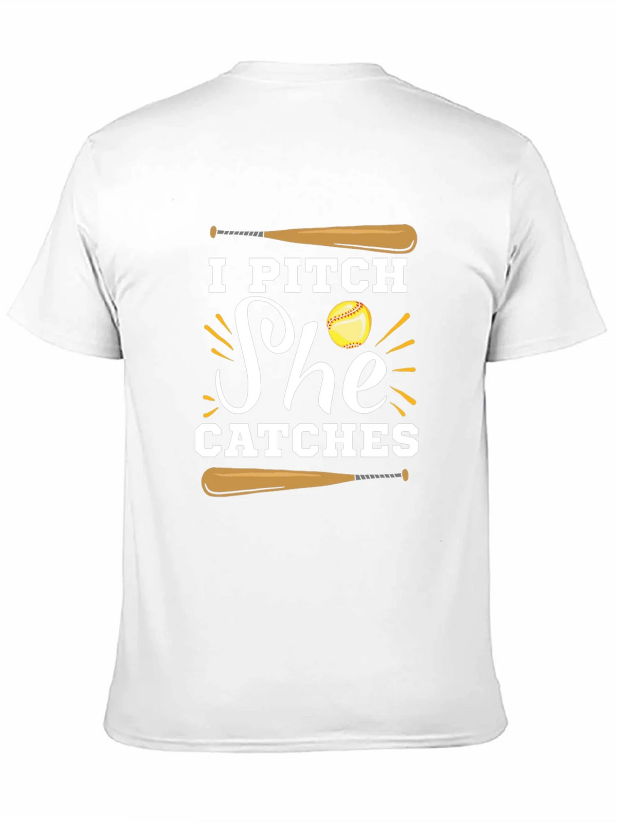 I Pitch She Catches Baseball Graphic Tee product image 10