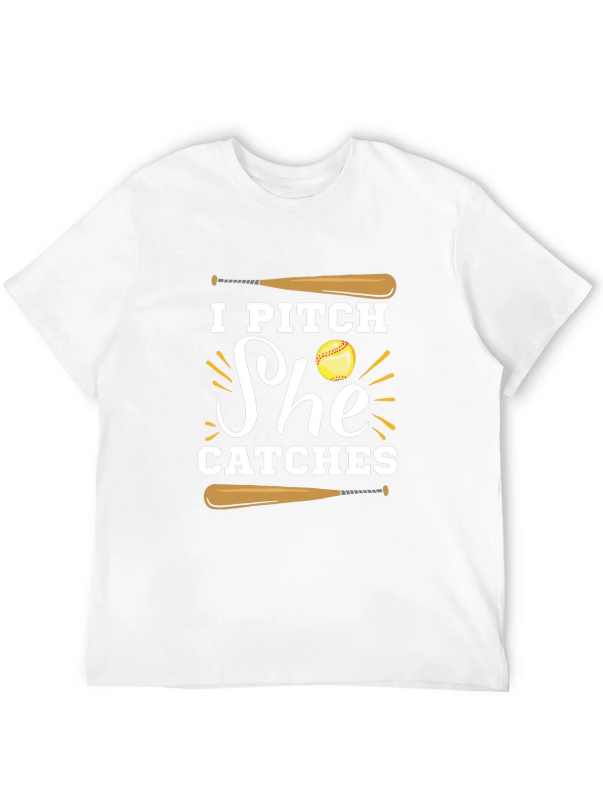 I Pitch She Catches Baseball Graphic Tee product image 11