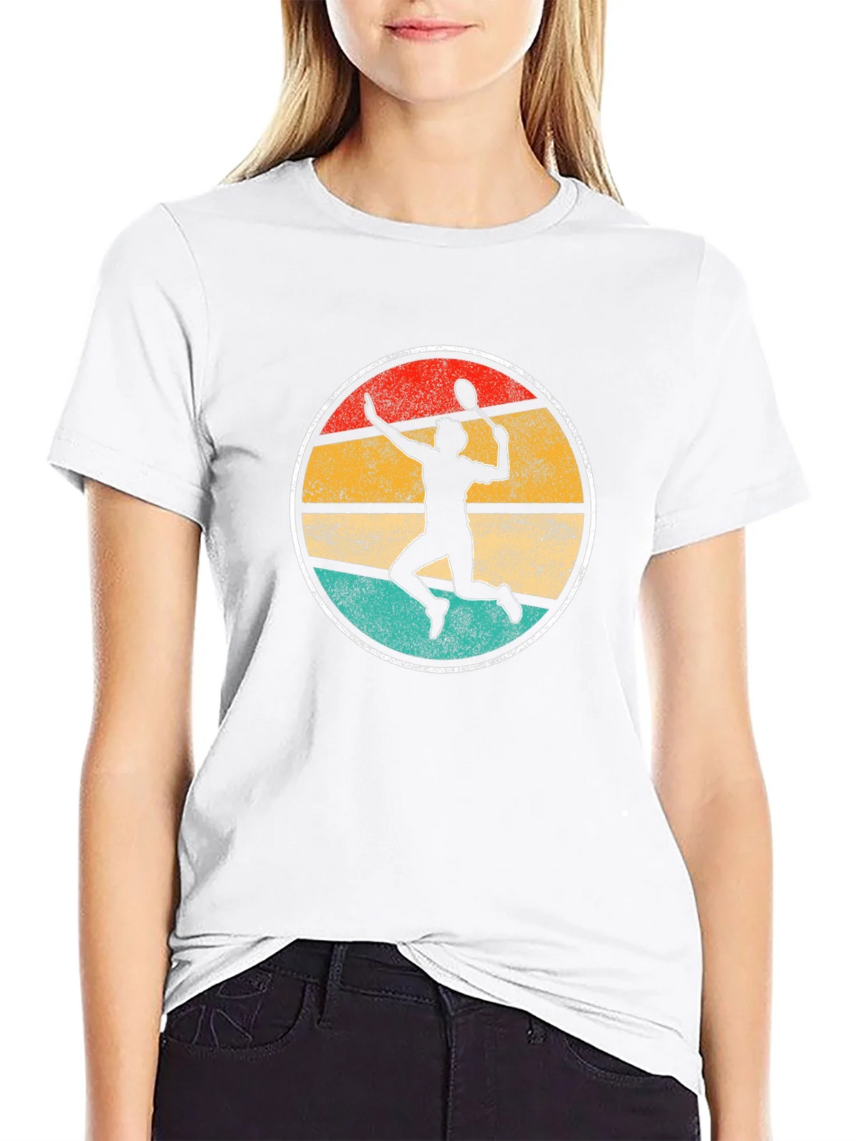 Vintage Badminton Player Graphic Tee product image 8