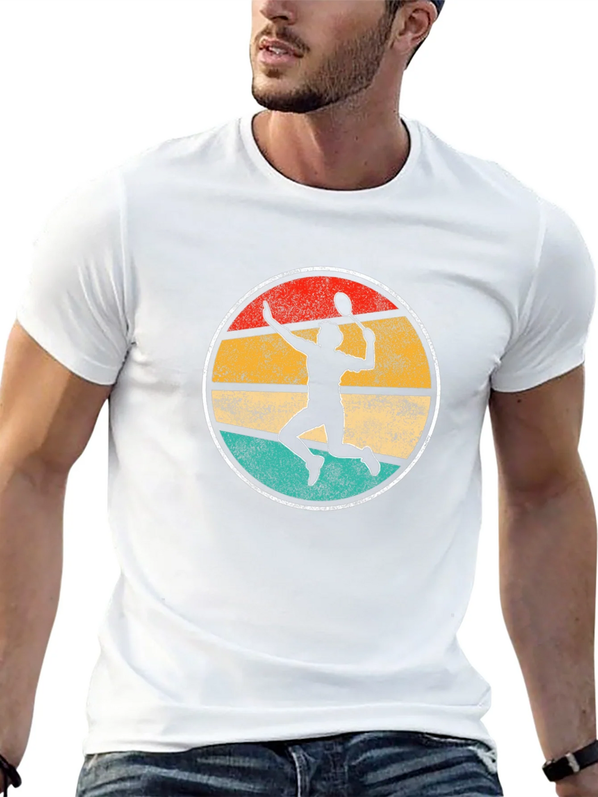 Vintage Badminton Player Graphic Tee product image 12