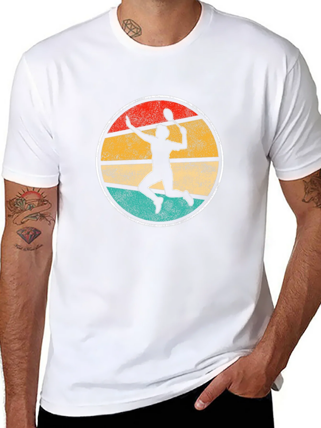 Vintage Badminton Player Graphic Tee product image 7